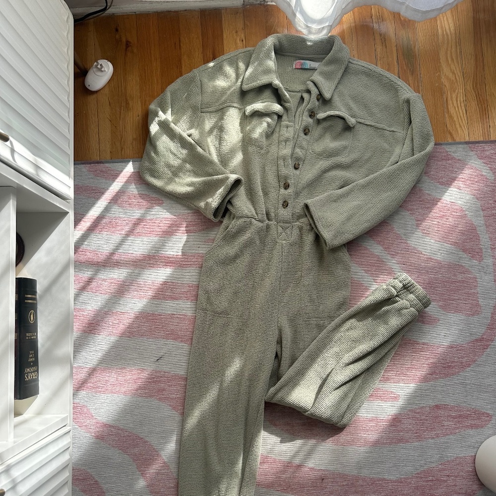 Free People Plush Jumpsuit Green